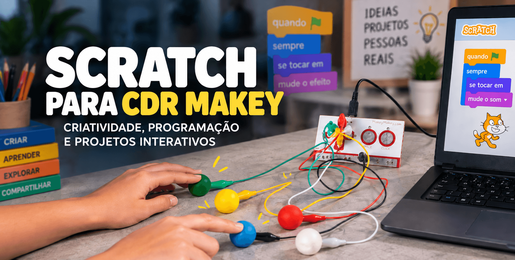 capa curso Curso iniciante Scratch para CDR Makey v2